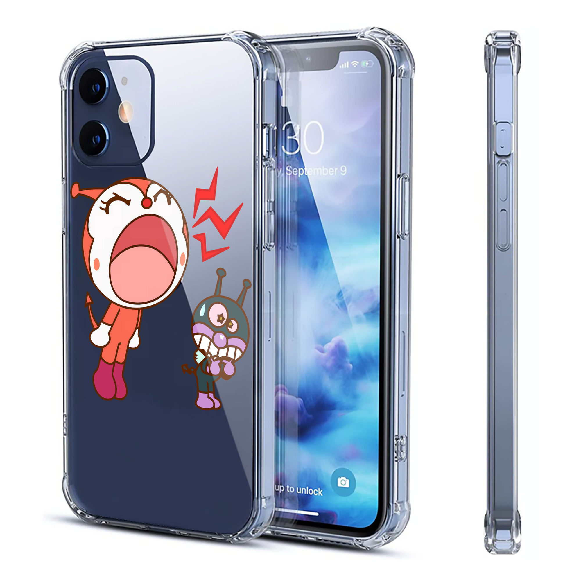 （画像用） アンパンマン Anpanman 【iPhone 12シリーズ対応】透明スマホケース（クリアソフトケース）